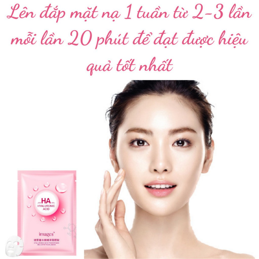 Mặt nạ giấy dưỡng trắng da cấp ẩm sáng da dầu giảm mụn HA mask IMAGES nội địa Trung