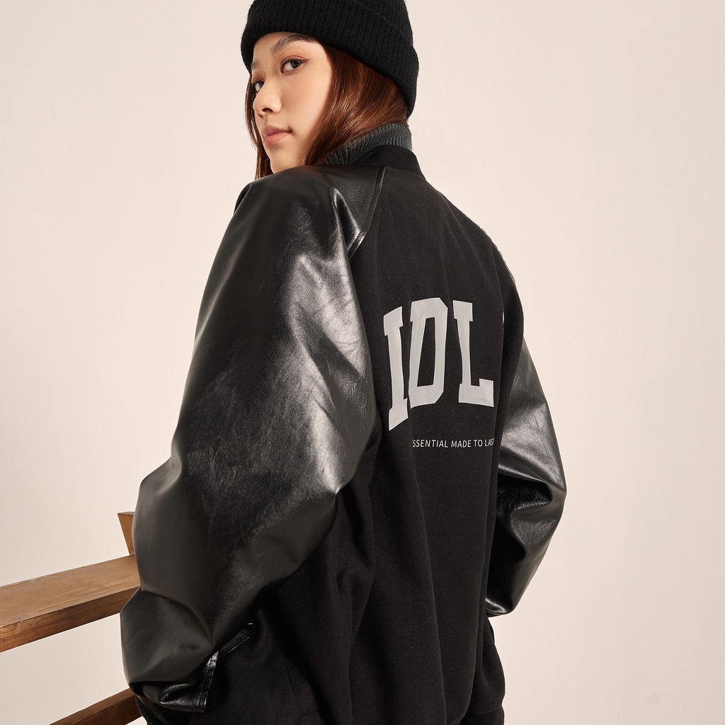 Áo khoác Bomber chất liệu nỉ phối da LOOK IDLE BOMBER JACKET