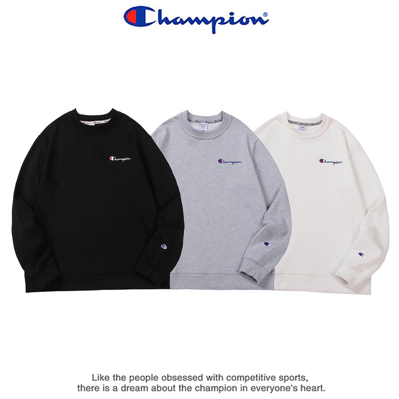Wholesale Price CHAMPION Couples Cotton Loose Small Embroidery Pullover Sweatshirts Sports Long Sleeve All-match Coat Unisex