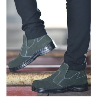 Giày bảo hộ không dây Safety Leader chống đinh, chống va đập, chống trơn trượt, chính hãng, cổ lửng, da bò lộn MS18