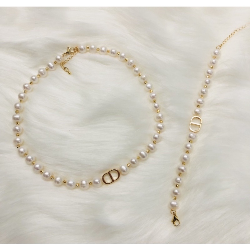 Bộ Trang Sức Hạt Size 9-10 Ly Khóa CD Kiểu Dáng Thời Trang Cho Nàng NTTT35 - Ngọc Trai Trường Thịnh