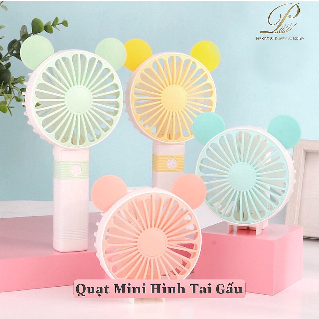 Quạt thổi khô mi mini tích điện cầm tay ,gấp gọn hình thú loại 5 cánh