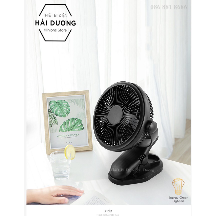 Quạt Kẹp Mini Sạc Tích Điện Đa Năng JD-298 - Chuyên dùng cho xe đẩy em bé - Văn phòng công sở - Pin 4000mAh - 3 Màu