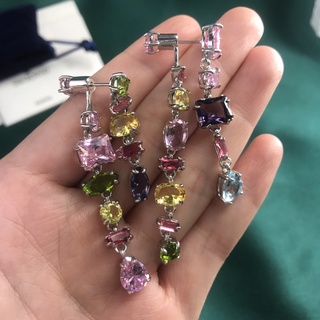 Bông tai swarovski dáng dài đính đá quý sang trọng cho nữ