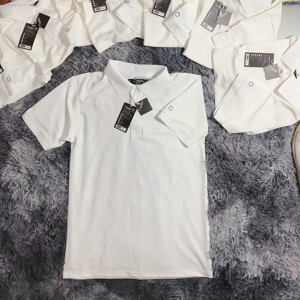 OWEN áo thun polo nam tay ngắn cổ bẻ vải cá sấu co giãn 4 chiều cao cấp dệt bo vi tính form slim fit