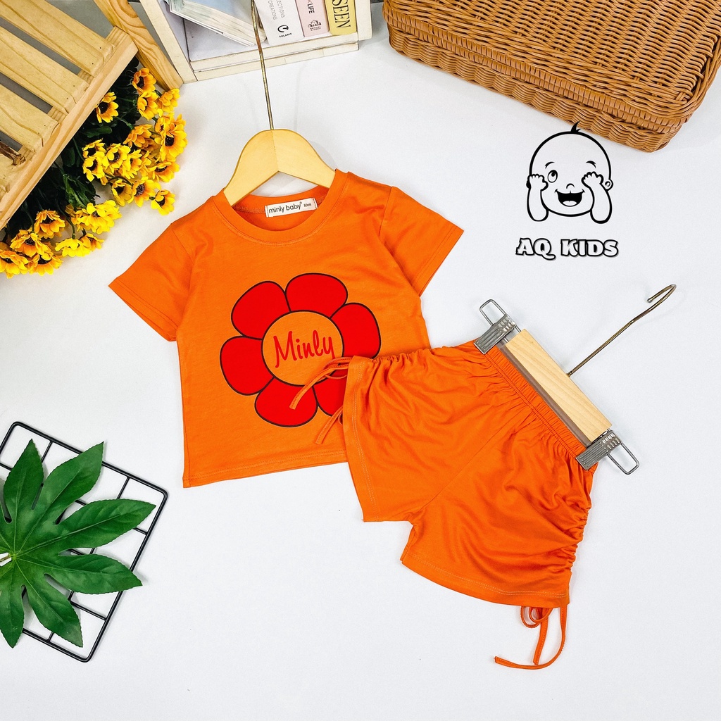 [BÉ 8-30KG] Đồ bộ thời trang bé gái Size đại vải thun lạnh Minlybaby quần thắt nơ điệu đà Size 80-170cm Unibaby - BCQN4
