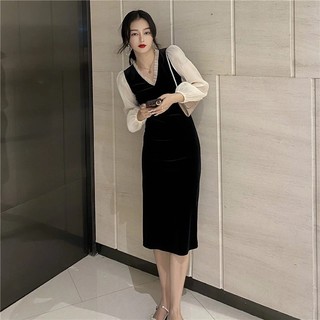 Đầm Nữ TTS105 Đầm Dự Tiệc Hàn Quốc Dáng Dài Phong Cách ins Kiểu Pháp 2021 Size S/M_Đầm_nữ