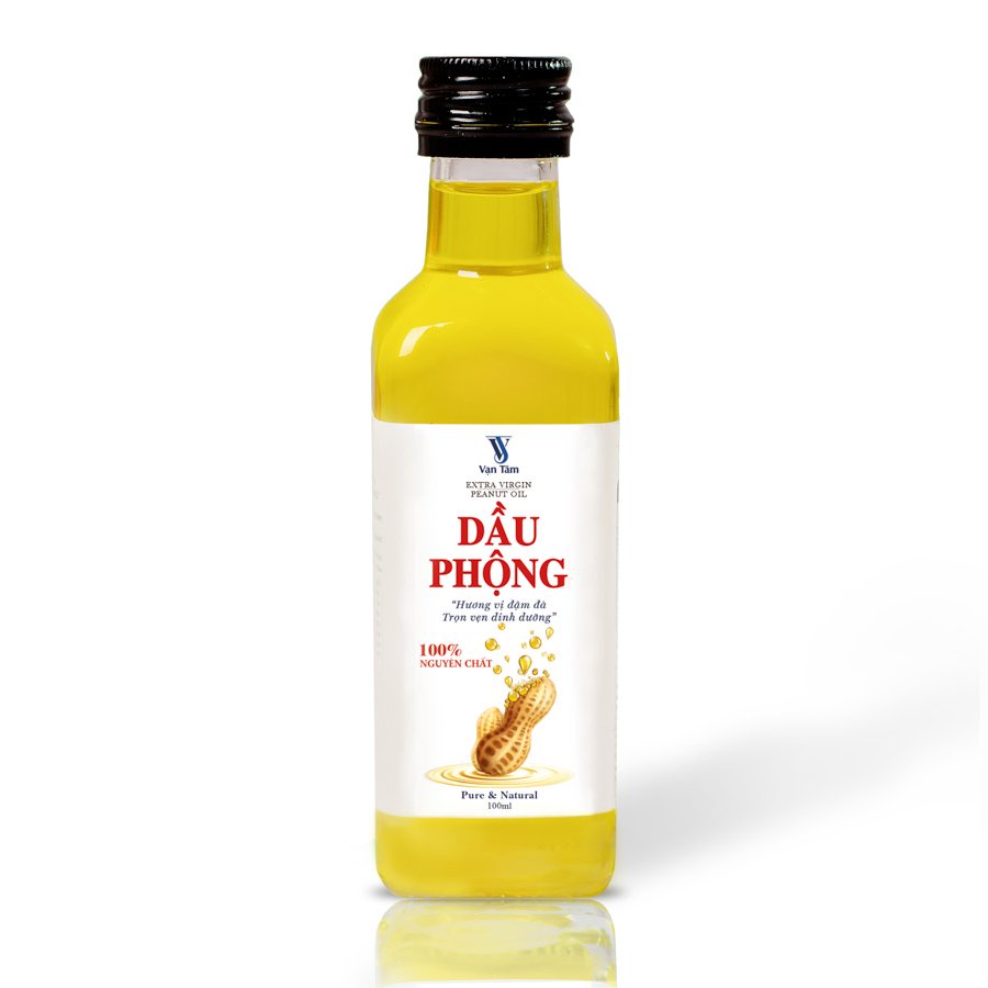 Dầu Đậu Phộng (Dầu Lạc Organic) ép lạnh nguyên chất, không pha trộn được kiểm nghiệm an toàn 100ml