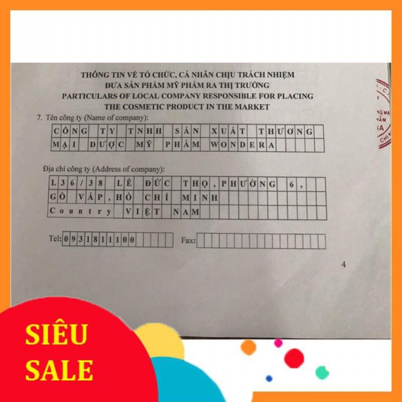 Kem thoa vết thâm Wondera 30g