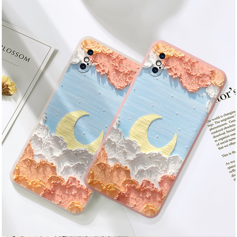 DMY iPhone X case soft silicone cloud and moon printed design shockproof cases covers for iPhone 7 8 plus XSmax 6 plus XR 11pro max SE 6s 12pro 13 pro max gift for friends and girls