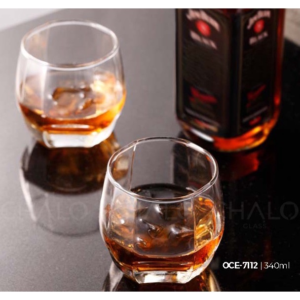 Bộ Cốc Thủy Tinh Bầu Khía Chính Hãng OCEAN 340ML Dùng Uống Nước