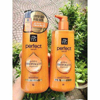 Cặp dầu gội xả Mise en Golden Morocco Argan Oil màu cam