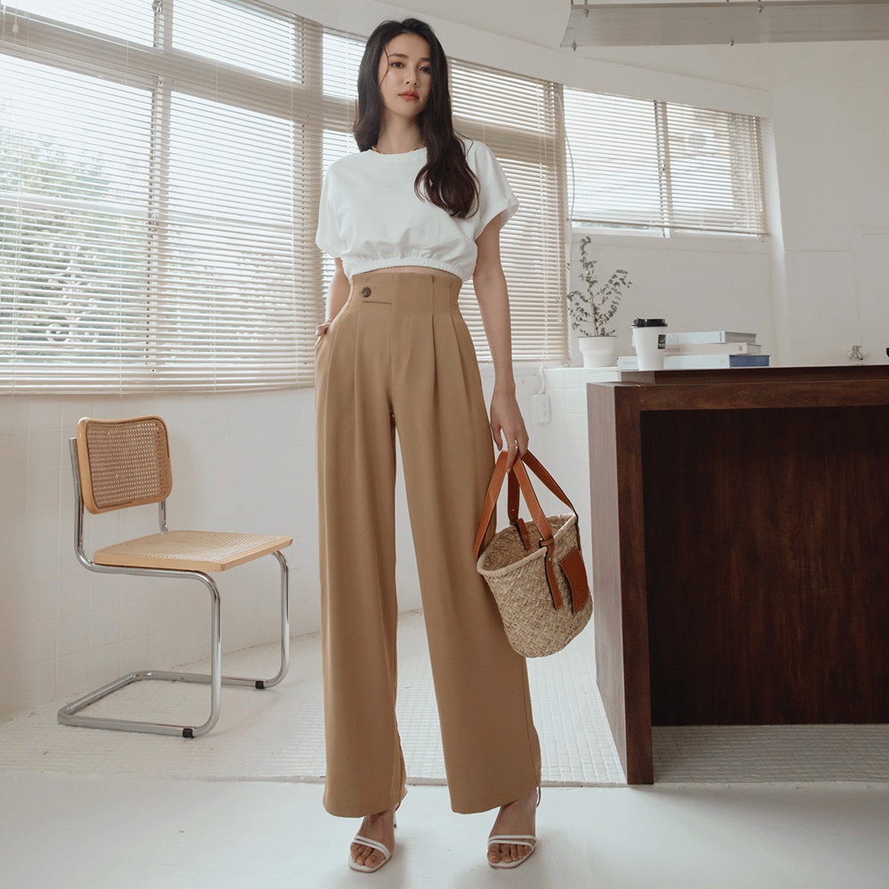 Quần ống rộng lưng cao eo thon 360 độ nữ Air Space Lady 2211823020