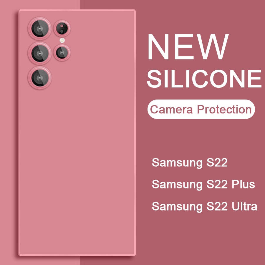 Ốp Điện Thoại Mềm Viền Vuông Cho Samsung Galaxy S22 Ultra S22 Plus
