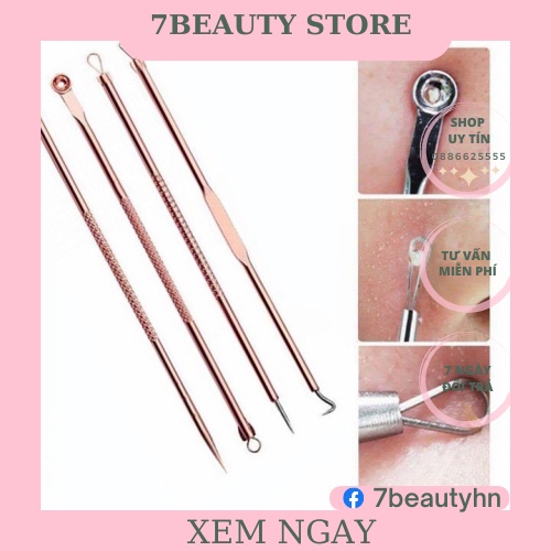 12 Cây Nặn Mụn 2 Đầu - 8cm Thép Không Rỉ L009