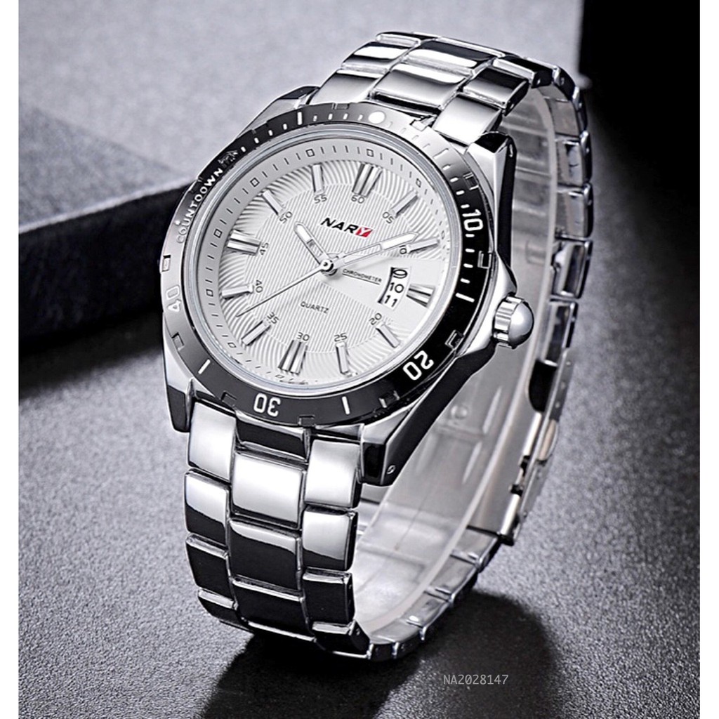 Đồng Hồ Nary Nam Dây Thép Không Gỉ size 41mm