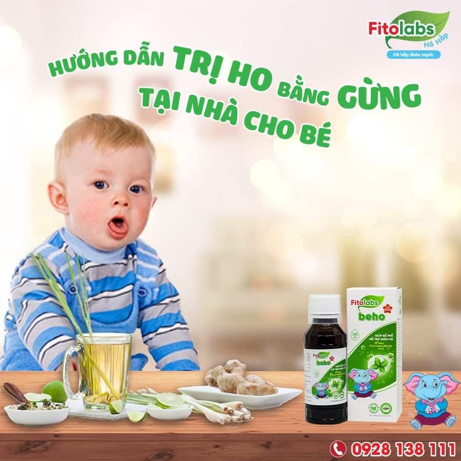 Siro ho thảo dược Fitolabs Beho Cho Bé giúp giảm ho long đờm bổ phế hết đau rát họng Lọ 100ml