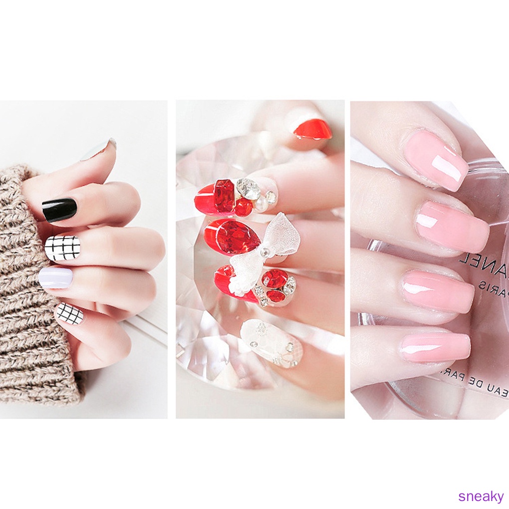 [Hàng mới về] Set 12/ 24 miếng dán móng tay nghệ thuật hai mặt tiện dụng