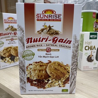 Bánh Ăn Kiêng Yến Mạch - Gạo Lứt Không Đường Sunrise (178g)