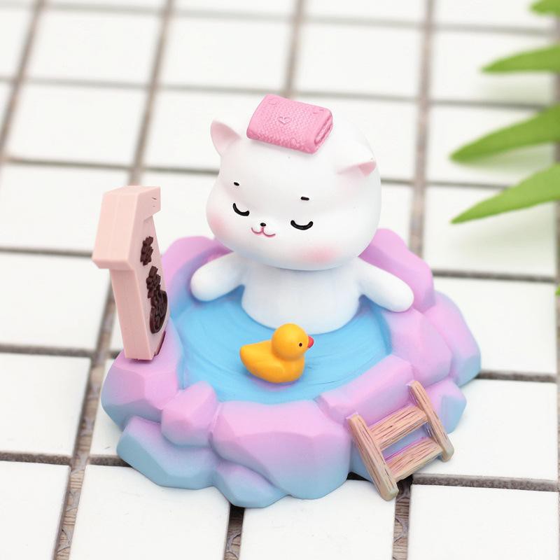 Mô hình Animal Ngâm suối nước nóng Quà Tặng Trang Trí Xe Ô Tô