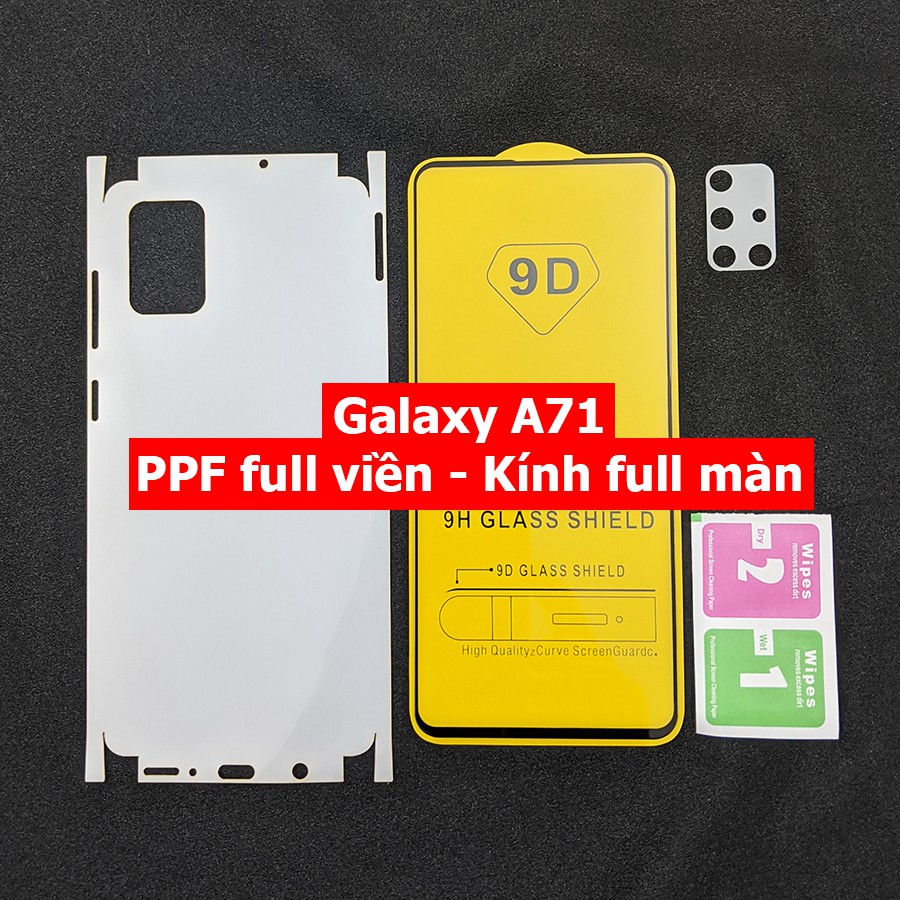 Bộ PPF full viền kính cường lực full màn hình Galaxy A71