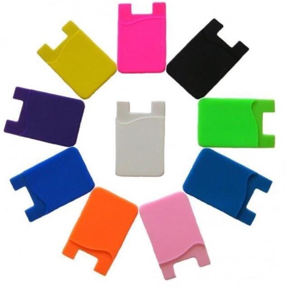 Túi Đựng Thẻ Id / Điện Thoại Bằng Silicon Mềm Co Giãn Nhiều Màu Gắn Điện Thoại Xiaomi