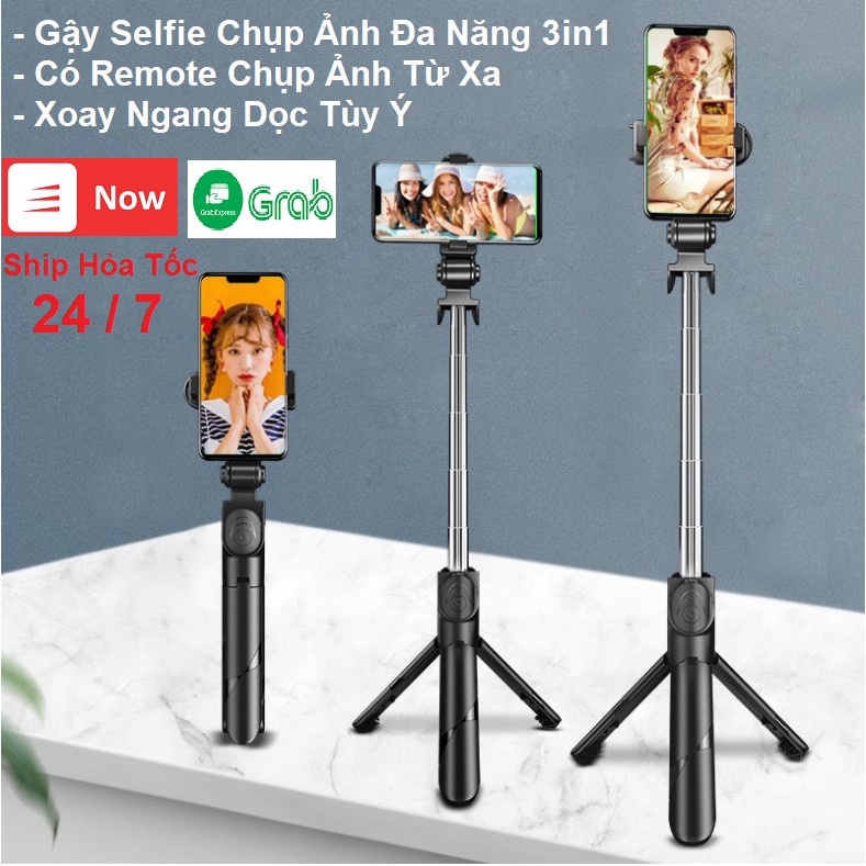 Gậy Chụp Ảnh Tự Sướng XT02 3in1 kết nối Bluetooth, 3 Chân Đa Năng, Chụp Hình Selfie, Giá đỡ điện thoại livestream