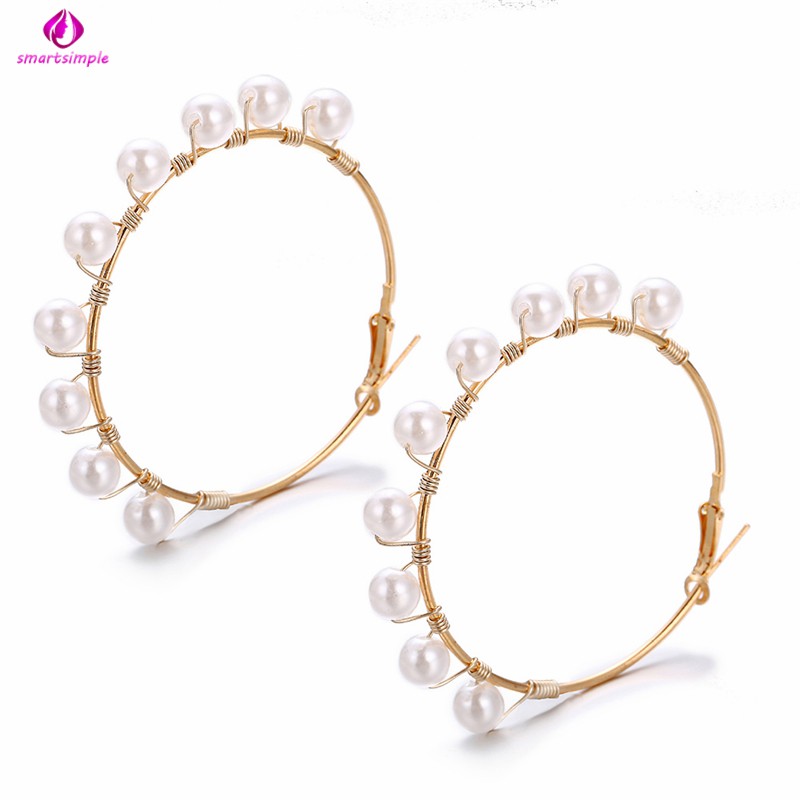 Đôi khuyên tai nữ đính ngọc trai phong cách retro xinh xắn