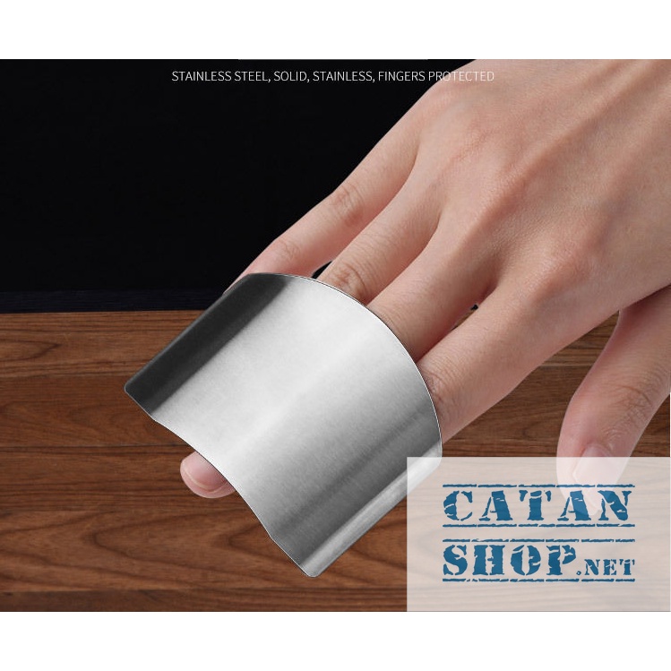 Dụng cụ bảo vệ ngón tay bằng inox khi nấu ăn cắt thái rau củ thịt  an toàn tiện lợi cho gia đình GD587-BVNInox-2ng