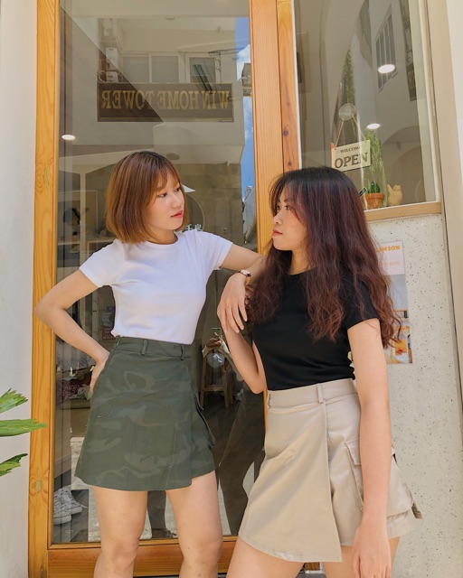 Quần váy túi hộp màu kem (S/M/L) | BigBuy360 - bigbuy360.vn