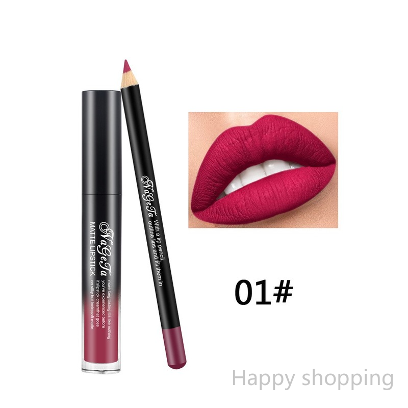 (Hàng Mới Về) Set Son Kem Lì + Chì Kẻ Viền Môi Nageta 12 Màu Sắc Tùy Chọn | BigBuy360 - bigbuy360.vn
