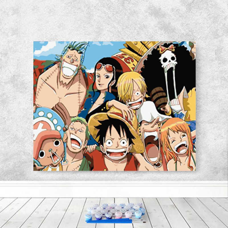 NARUTO Tranh Sơn Dầu Treo Tường Trang Trí Hình Nhân Vật Hoạt Hình One Piece