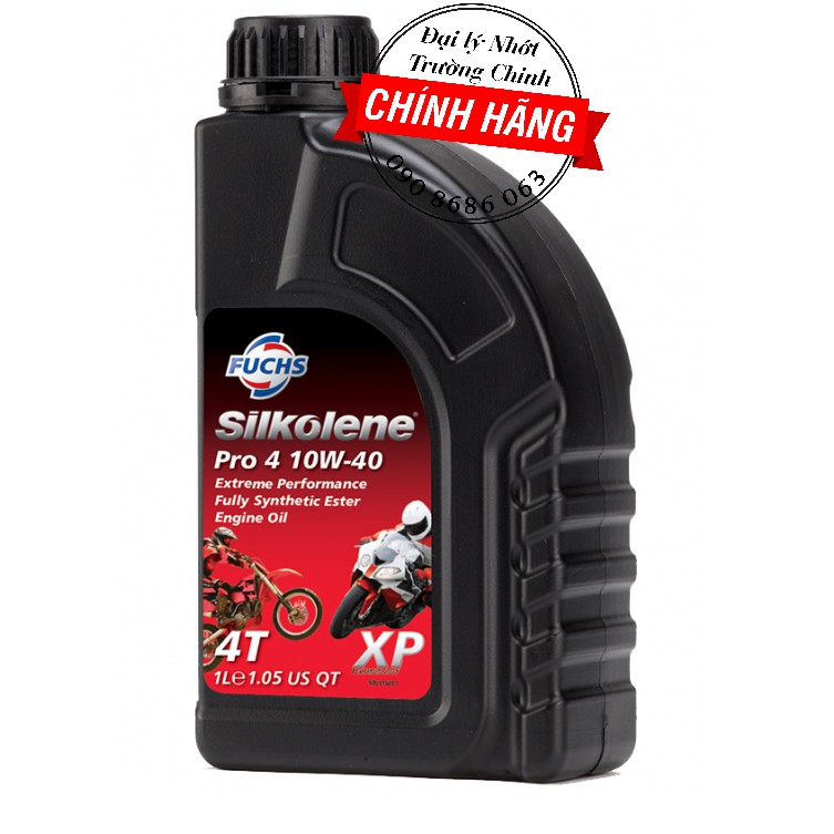 Nhớt Fuchs Silkolene Pro 4 XP 4T 1L tổng hợp 100% 5W40, 10W40 Tem Châu Âu