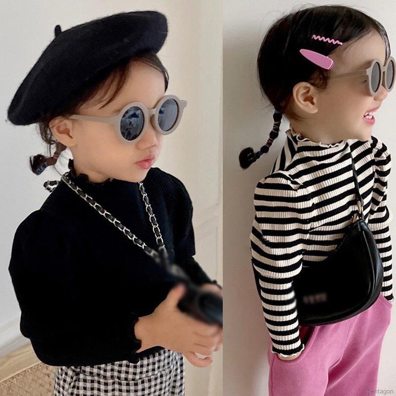 Áo Sơ Mi Tay Dài Phồng Họa Tiết Chấm Bi Nhiều Màu Sắc Dành Cho Bé Gái 1-7 Tuổi