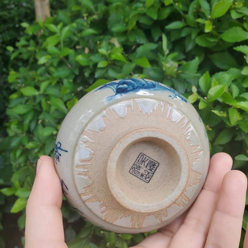 Chén chủ vẽ tay dòng chén tròn chân cao Triều Châu