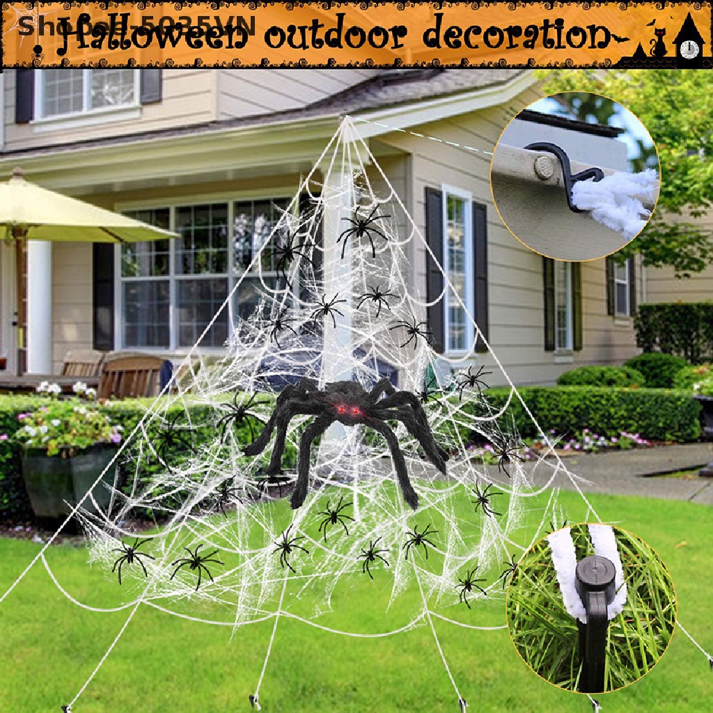 Nhện Đen Khổng Lồ Trang Trí Nhà Cửa Dịp Halloween