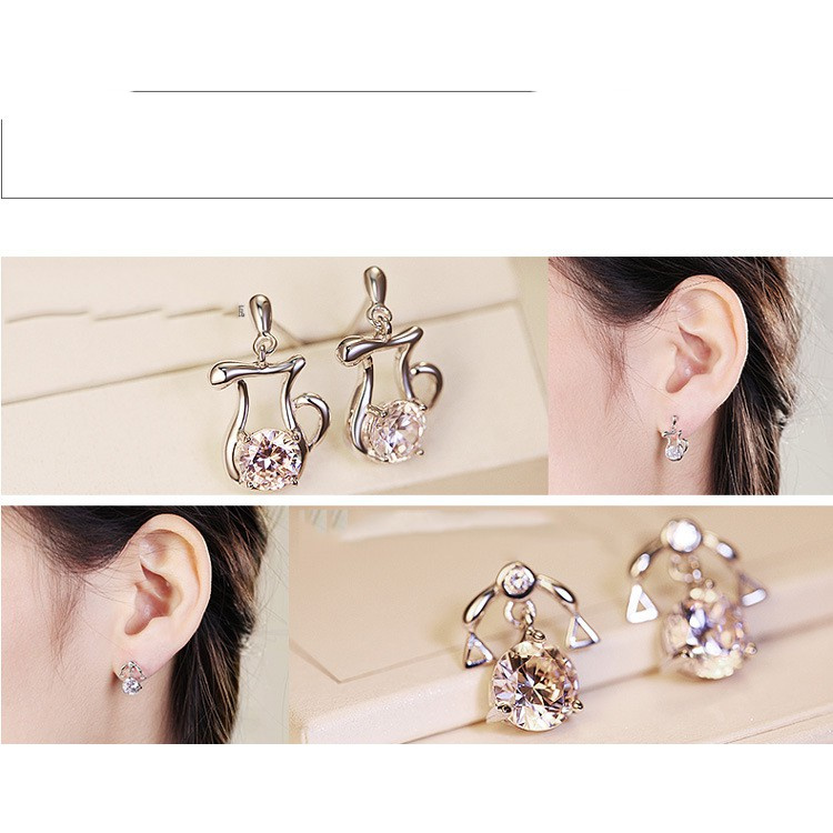 Bông Tai Mạ Bạc 925 Hình Cung Hoàng Đạo Cho Nữ