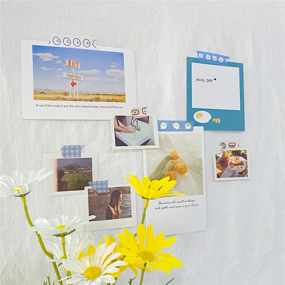 Băng Keo Giấy Washi Tape Blue Flowers