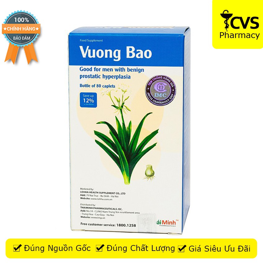 Viên Uống VƯƠNG BẢO - Hỗ trợ giảm kích thước phì đại tiền liệt tuyến