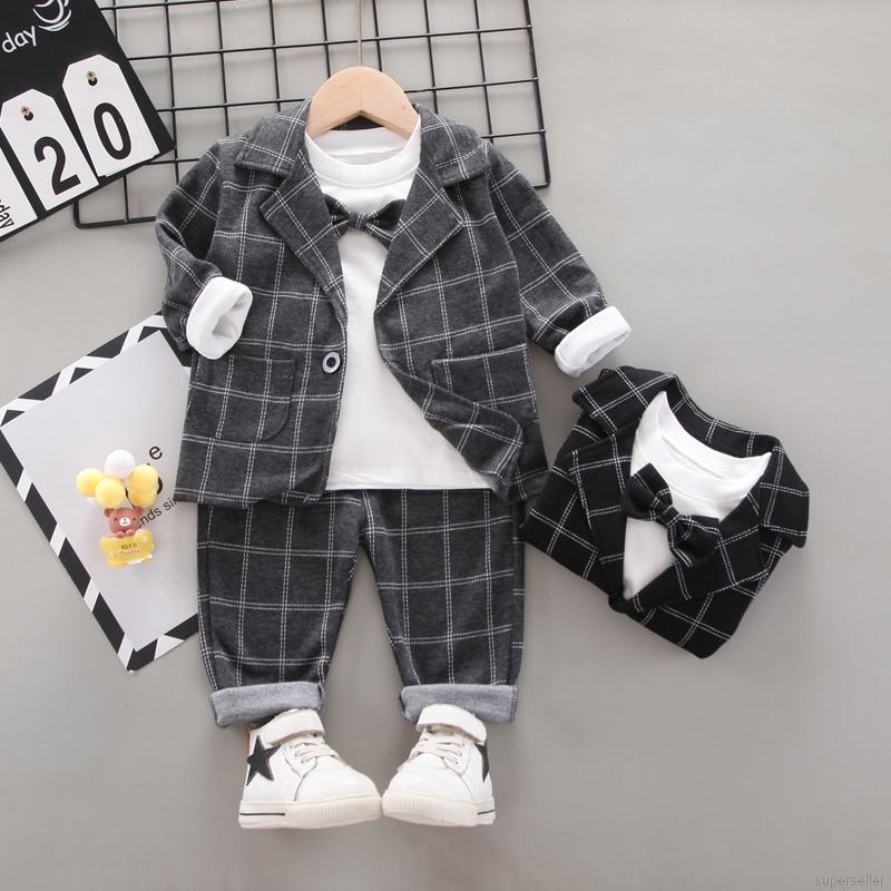 Set Áo Khoác + Áo Khoác + Quần Dài Thời Trang Cho Bé Trai Từ 1-6 Tuổi