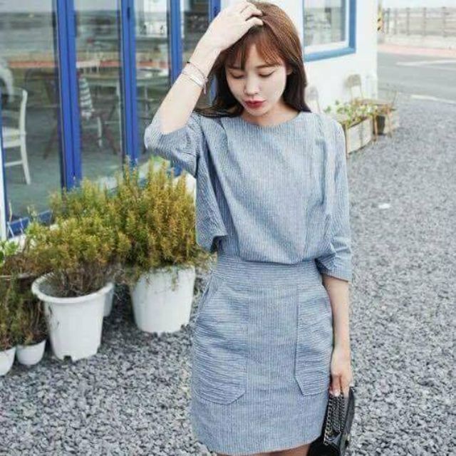 Đầm sọc GIẢ SET 2 túi (kèm hình thật)