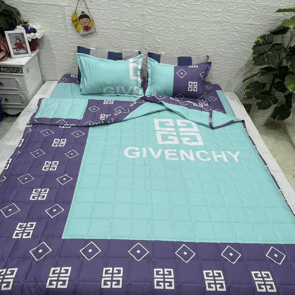 Bộ 5 Món Chăn Ga Gối Cotton Poly Hè Thu, Set Chăn Hè Ga Gối, Bộ Chăn Ga Gối Cotton Hoạ Tiết Sinh Động Đủ Kích Thước M2/M