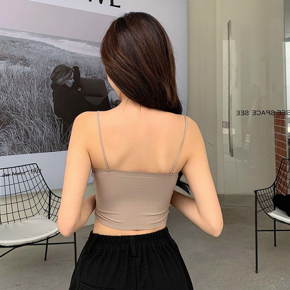 Áo Hai Dây Có Mút Đệm Ngực Thoáng Khí Thiết Kế Không Đồng Đều Đẹp Mắt