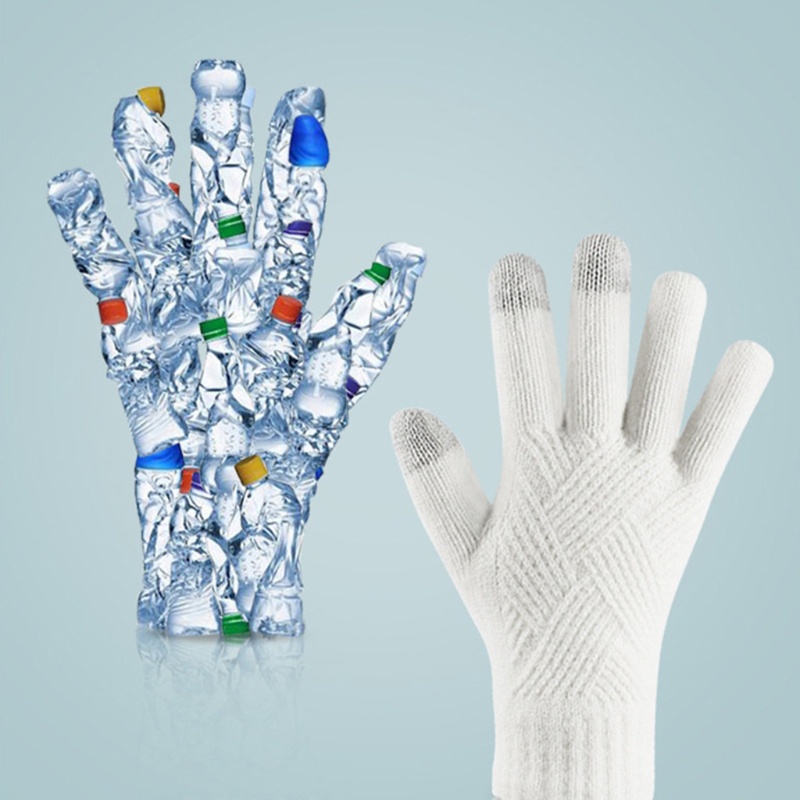 Găng Tay Len Dày Dặn Giữ Ấm Màu Trơn Họa Tiết Argyle Dành Cho Nam