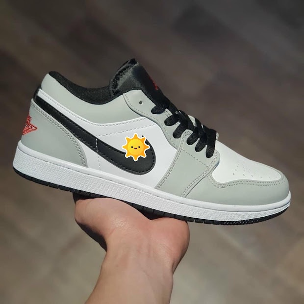 Giày JD cổ thấp sneaker, giày JD 1 low đỏ đen thời trang hàng đẹp full boxbill