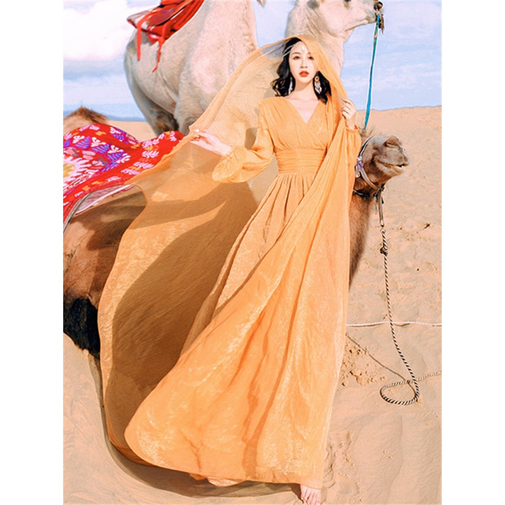 Váy Du Lịch Sa Mạc Kèm Khăn ( có sẵn )
