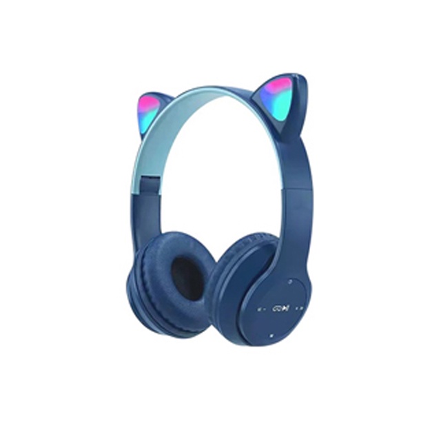 TAI NGHE HÌNH MÈO BLUETOOTH CHỤP TAI KHÔNG DÂY CÓ MIC VÀ ĐÈN LED ĐỔI MÀU DÙNG CHO ĐIỆN THOẠI, MÁY TÍNH/LAPTOP MZ47