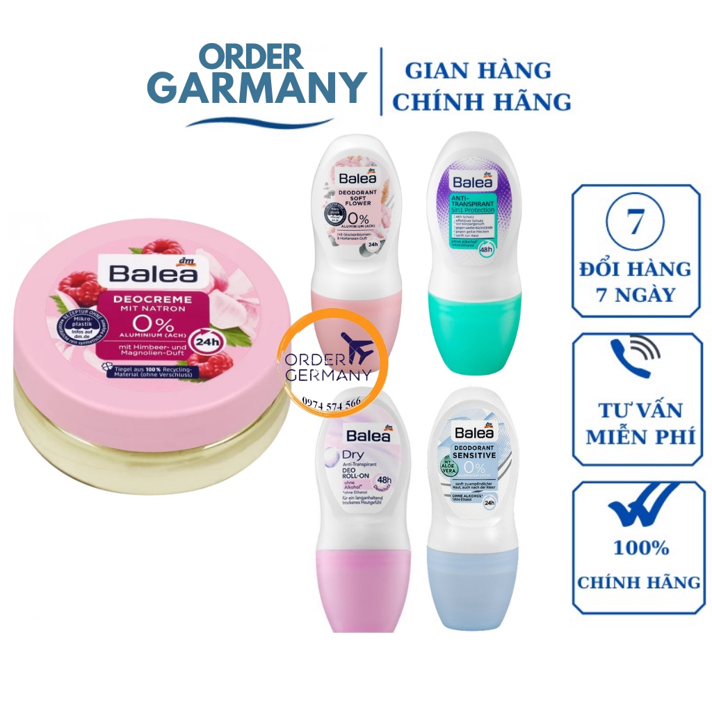 Kem khử mùi hôi nách Balea,Lăn Khử Mùi Balea 50ml cực khô thoáng, ngăn mùi hiệu quả- Nội Địa Đức