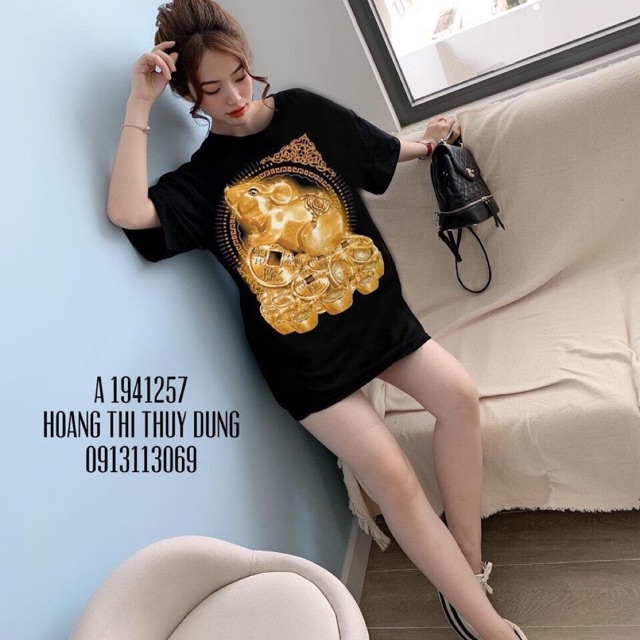 Áo thun form rộng chuột vàng in 3D
