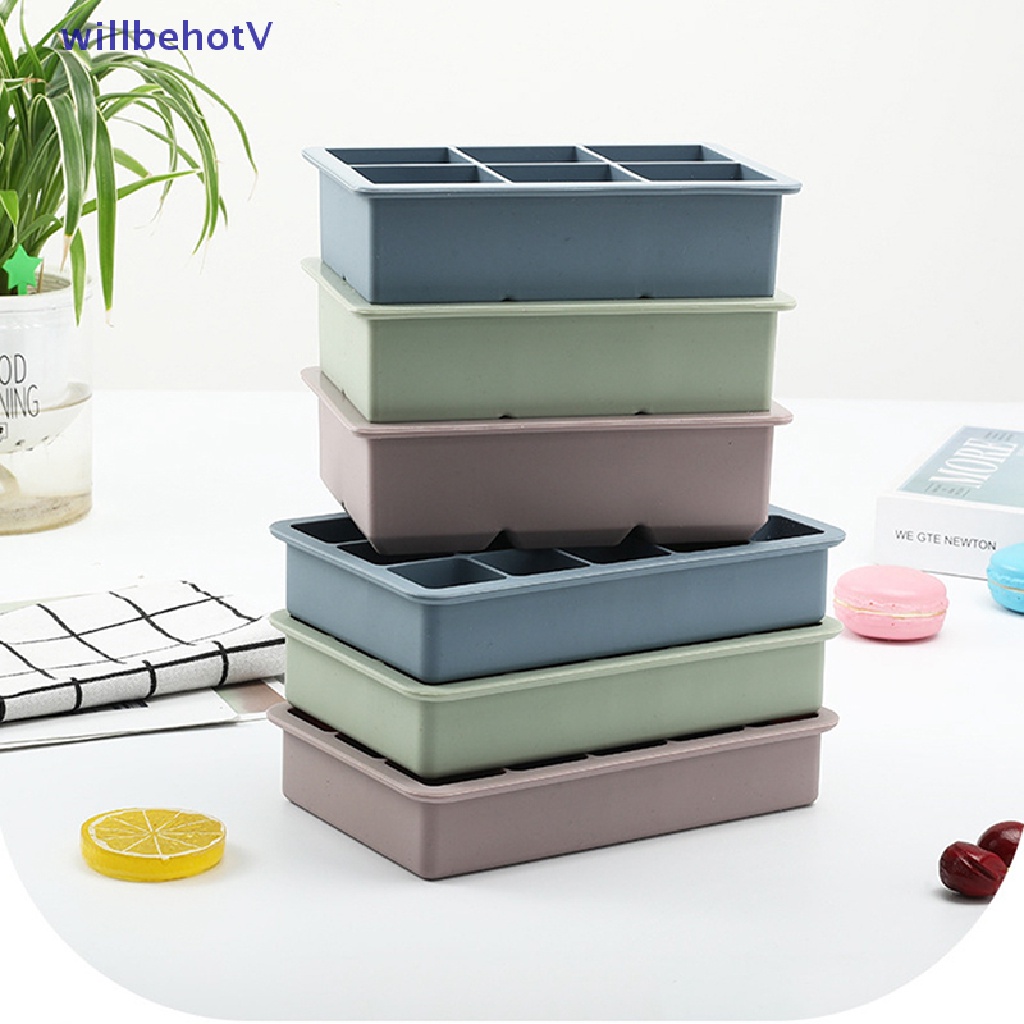 Khuôn Silicon Làm Đá Viên 6 / 15 Ô Lớn Hình Vuông